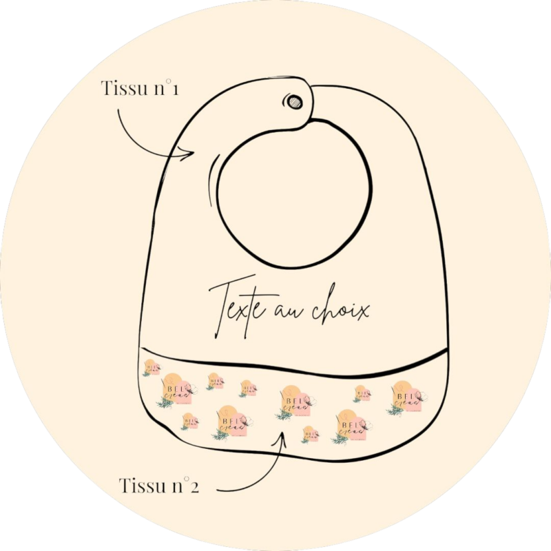 Bavoir bébé en coton & éponge bambou - personnalisable
