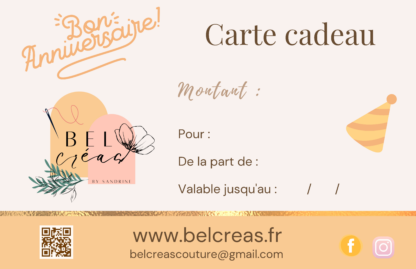 Carte cadeau anniversaire enfant