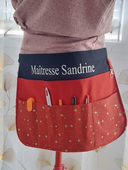 Tablier de maitresse / Atsem grand modèle à personnaliser – Image 8