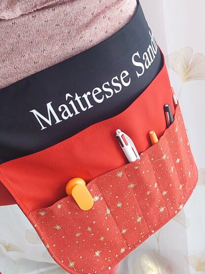 Tablier de maitresse / Atsem grand modèle à personnaliser – Image 7