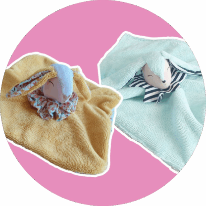 Doudou lapin plat