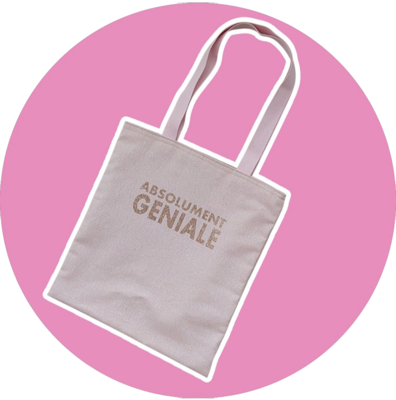 Sac à paillettes rose "Absolument Géniale " - expédié sous 24H