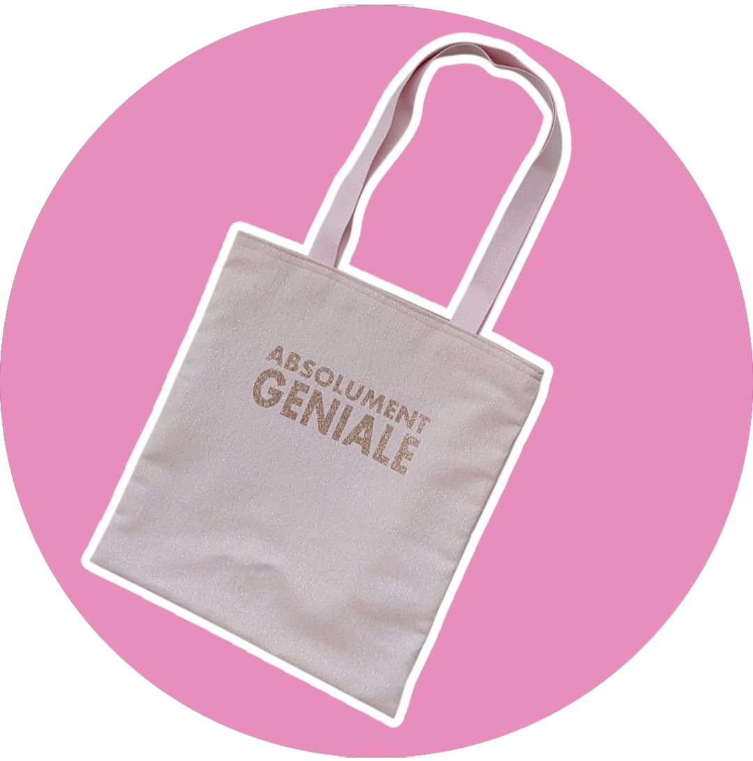 Sac à paillettes rose "Absolument Géniale " - expédié sous 24H