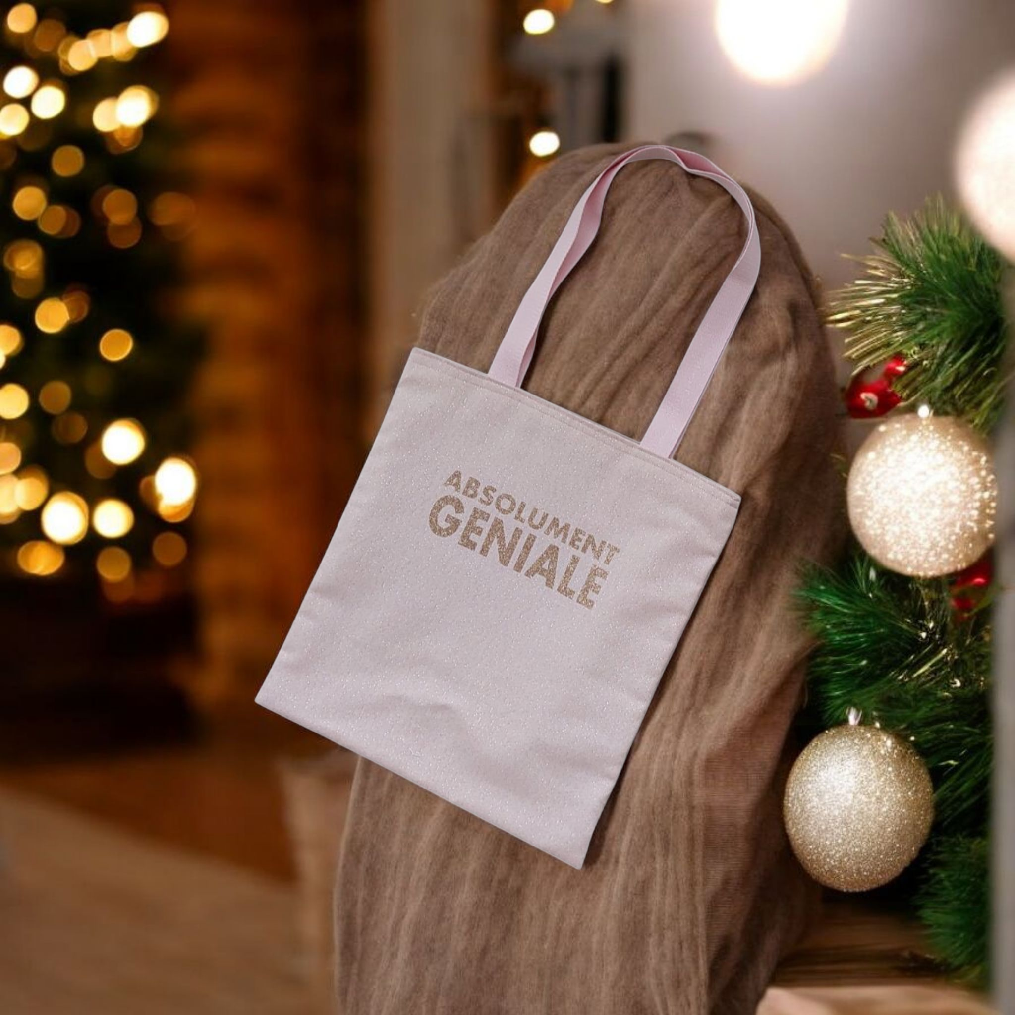 Sac à paillettes rose "Absolument Géniale " - expédié sous 24H – Image 3