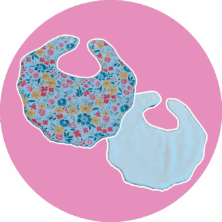 Bavoir fleur réversible - modèle blanc et fleuri - expédition sous 24h
