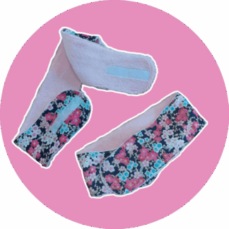 Bandeau de cheveux spécial skin care - fleurs rose et bleu - expédition sous 24h
