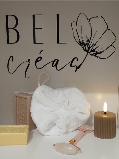 Fleur de douche blanche - éponge bambou  - expédition sous 24h – Image 2