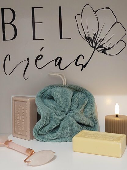 Fleur de douche verte - éponge bambou  - expédition sous 24h – Image 2
