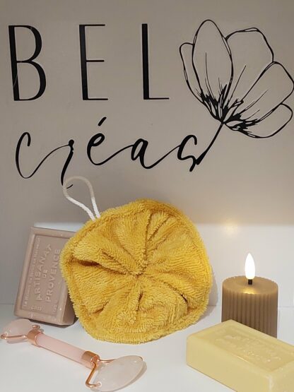 Fleur de douche jaune - éponge bambou  - expédition sous 24h – Image 2