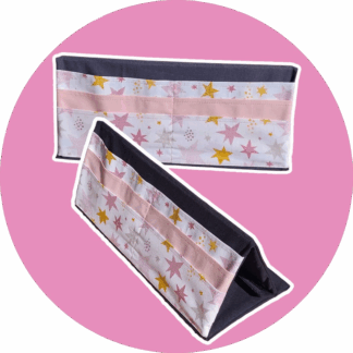 Porte cartes à jouer pour enfants _ étoiles / rose et jaune - Support pratique pour jeux de cartes en famille