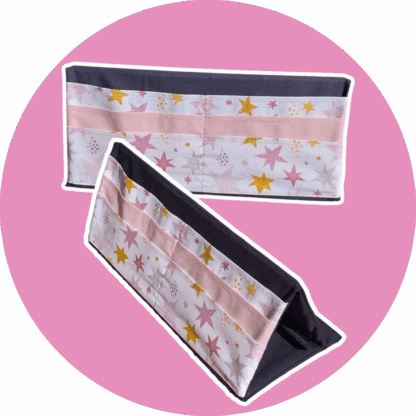 Porte cartes à jouer pour enfants _ étoiles / rose et jaune - Support pratique pour jeux de cartes en famille