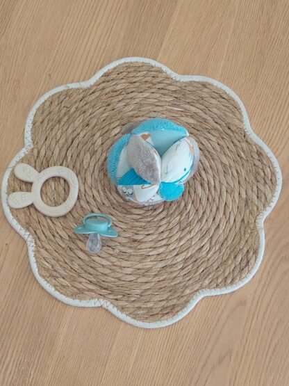 Balle Montessori en stock - renard et hiboux - bleu/beige - expédition sous 24h – Image 2