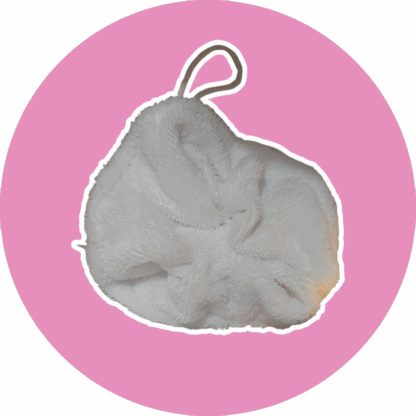 Fleur de douche blanche - éponge bambou  - expédition sous 24h