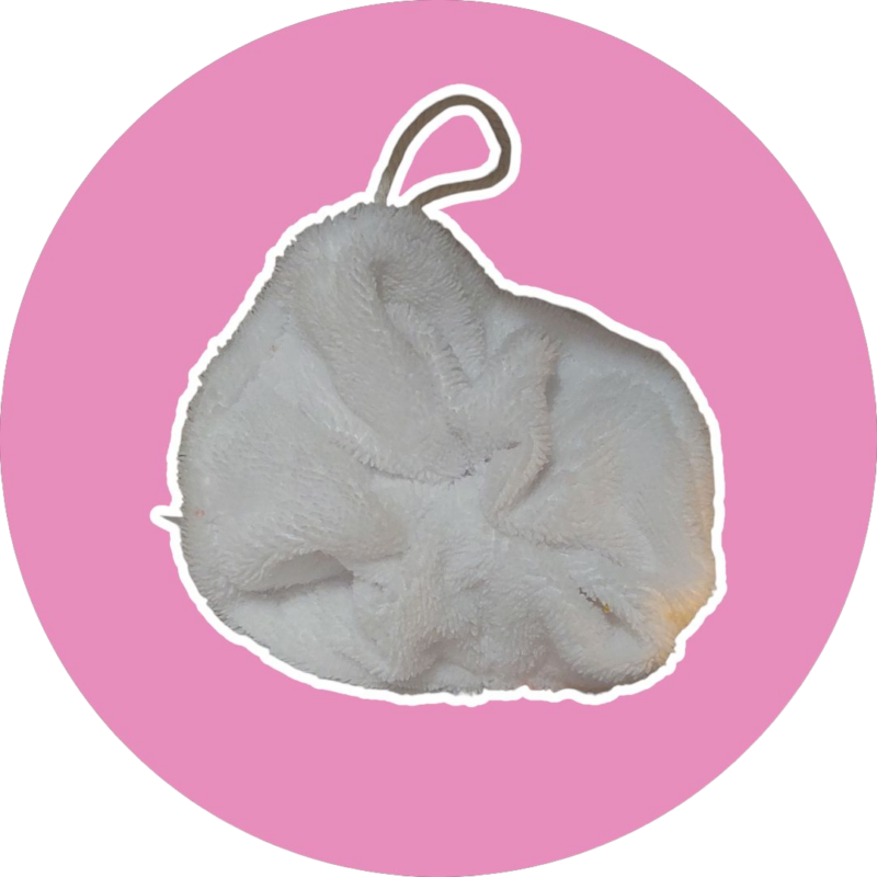 Fleur de douche blanche - éponge bambou  - expédition sous 24h