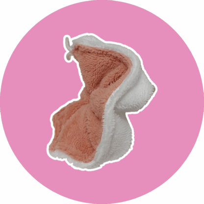 Fleur de douche vieux rose et blanche - éponge bambou  - expédition sous 24h