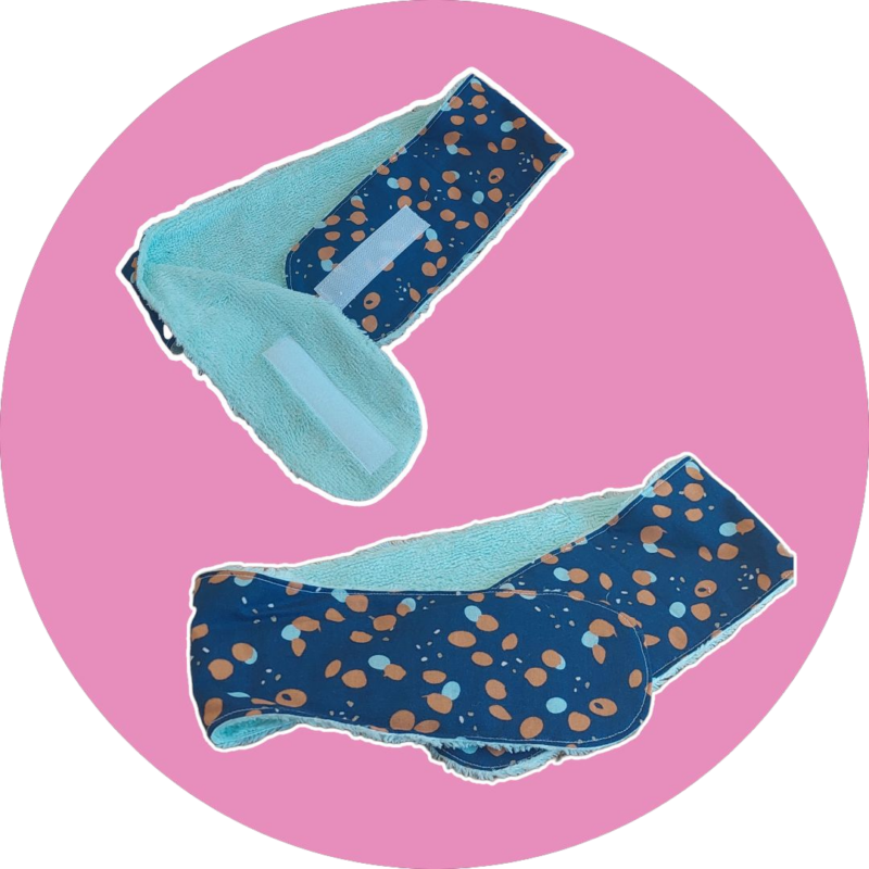 Bandeau de cheveux spécial skin care - bleu et marron / tacheté - expédition sous 24h