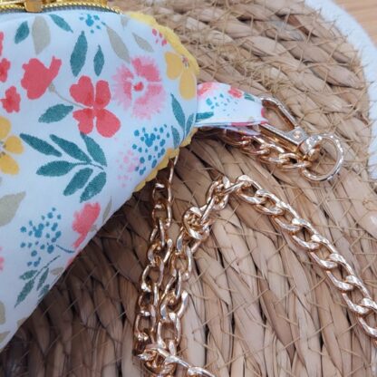 Sac banane fleurs et velours côtelé jaune – Image 3