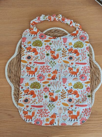 Bavoir maternelle - tissu renard et éponge nid d'abeille beige – Image 2
