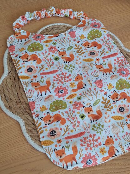 Bavoir maternelle - tissu renard et éponge nid d'abeille beige – Image 6
