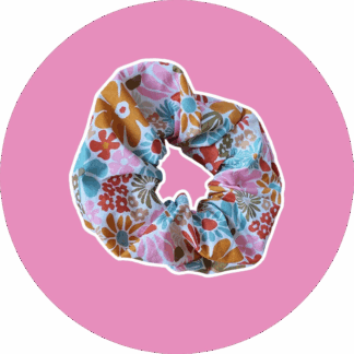 Chouchou XL - Fleurs rétro - expédition sous 24h
