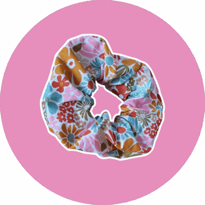 Chouchou XL - Fleurs rétro - expédition sous 24h