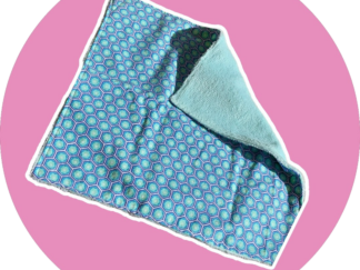 Serviette visage fleurs / bleu - éponge bambou vert menthe