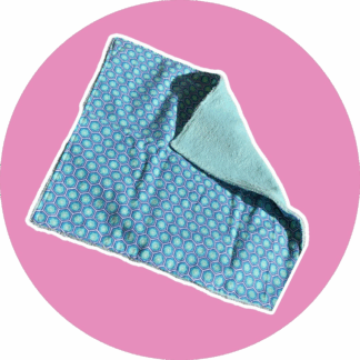 Serviette visage fleurs / bleu - éponge bambou vert menthe