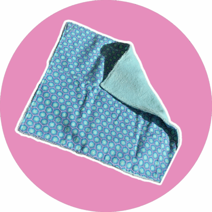 Serviette visage fleurs / bleu - éponge bambou vert menthe