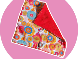 Serviette visage rosace multi-color - éponge bambou rouge