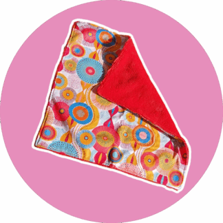 Serviette visage rosace multi-color - éponge bambou rouge