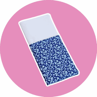 Protège livret de famille - rose pâle et fleurs violettes - personnalisable - expédition sous 24h