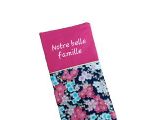 Protège livret de famille - rose et fleurs - personnalisable - expédition sous 24h