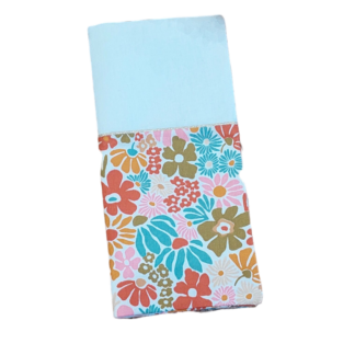 Protège livret de famille - blanc et fleurs rétro - personnalisable