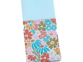 Protège livret de famille - blanc et fleurs rétro - personnalisable
