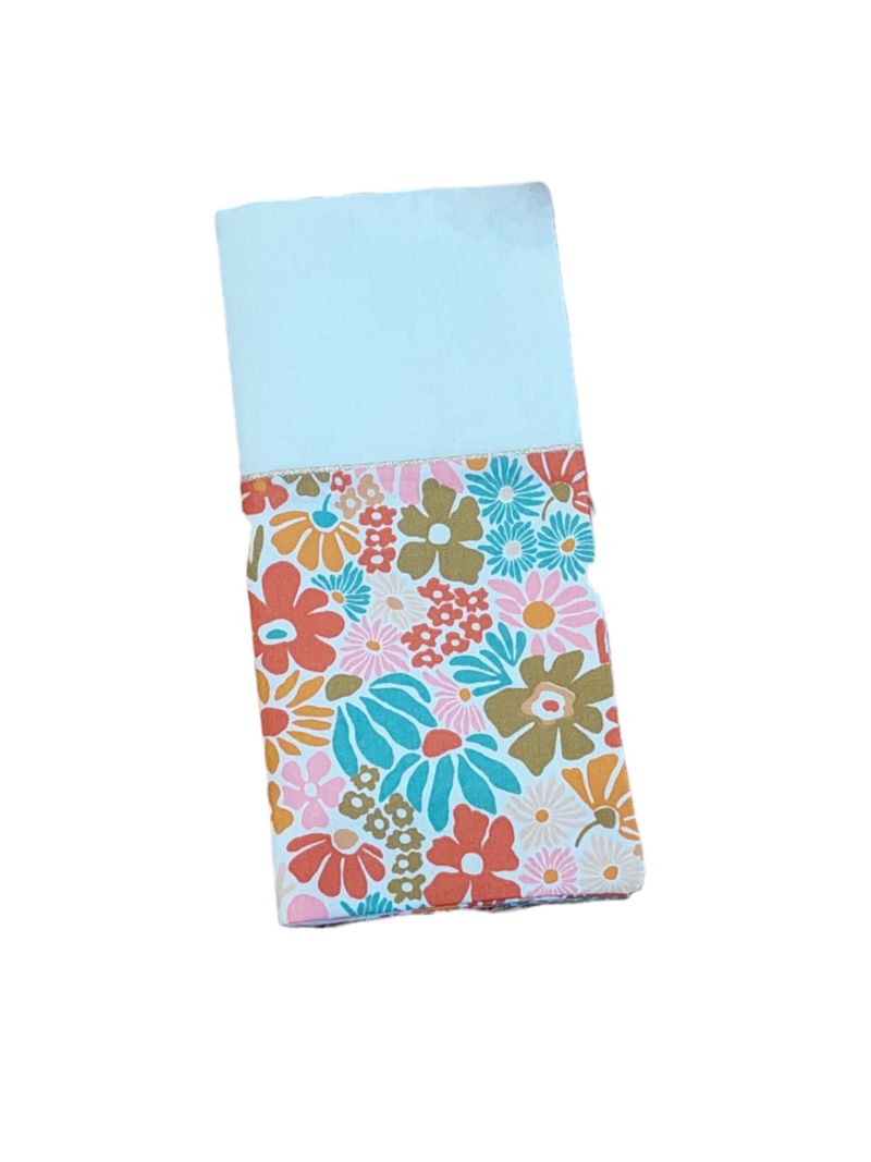 Protège livret de famille - blanc et fleurs rétro - personnalisable