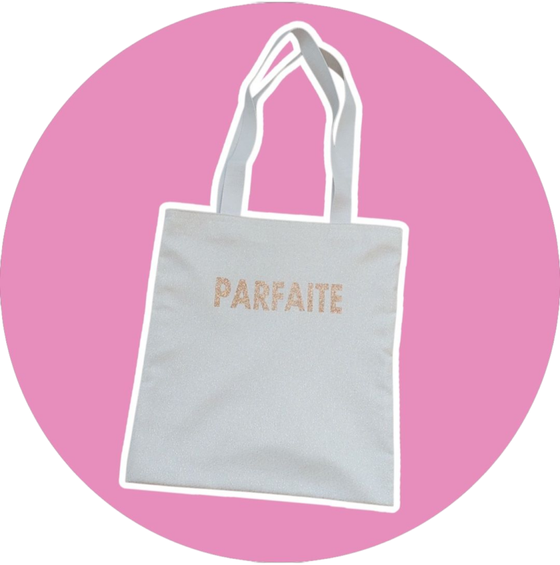 Sac à paillettes blanc "Parfaite" - expédié sous 24H