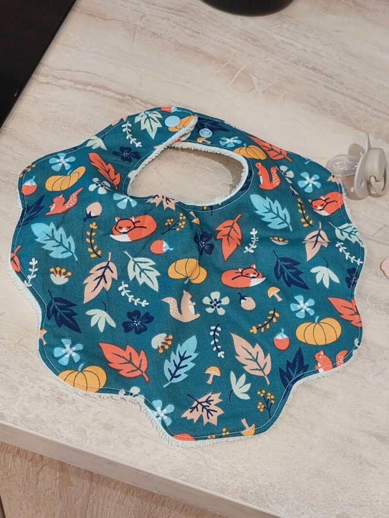 Bavoir bébé en coton & éponge bambou