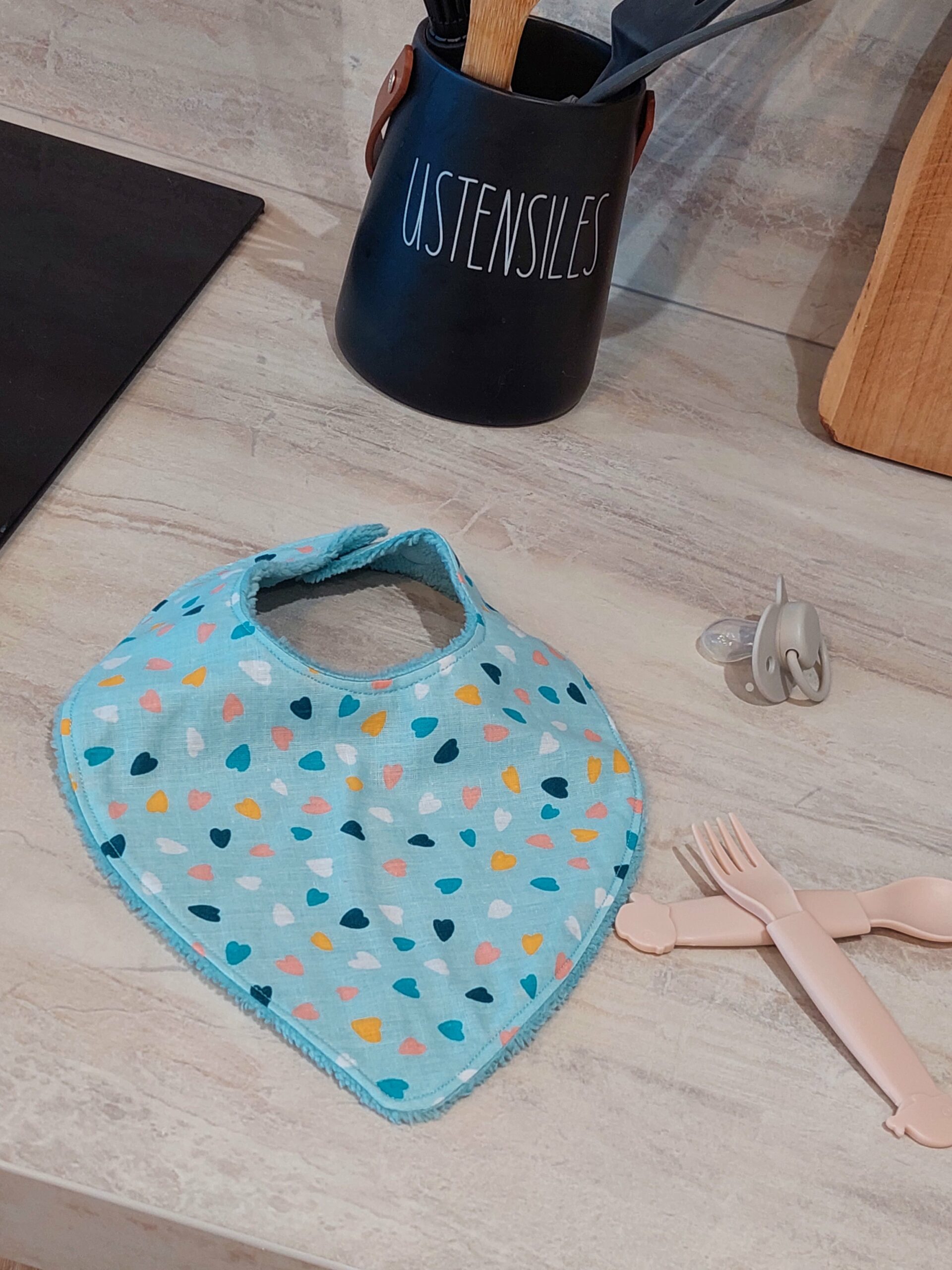 Bavoir bébé en coton & éponge bambou – Image 2