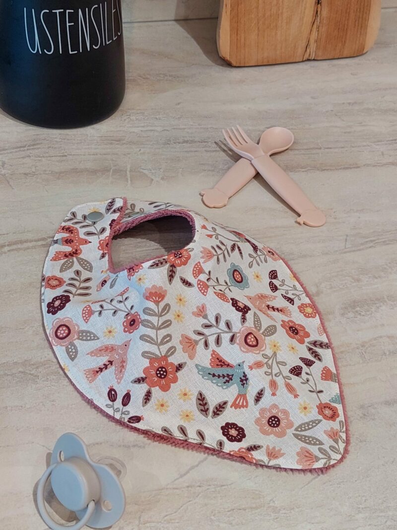 Bavoir bébé en coton & éponge bambou