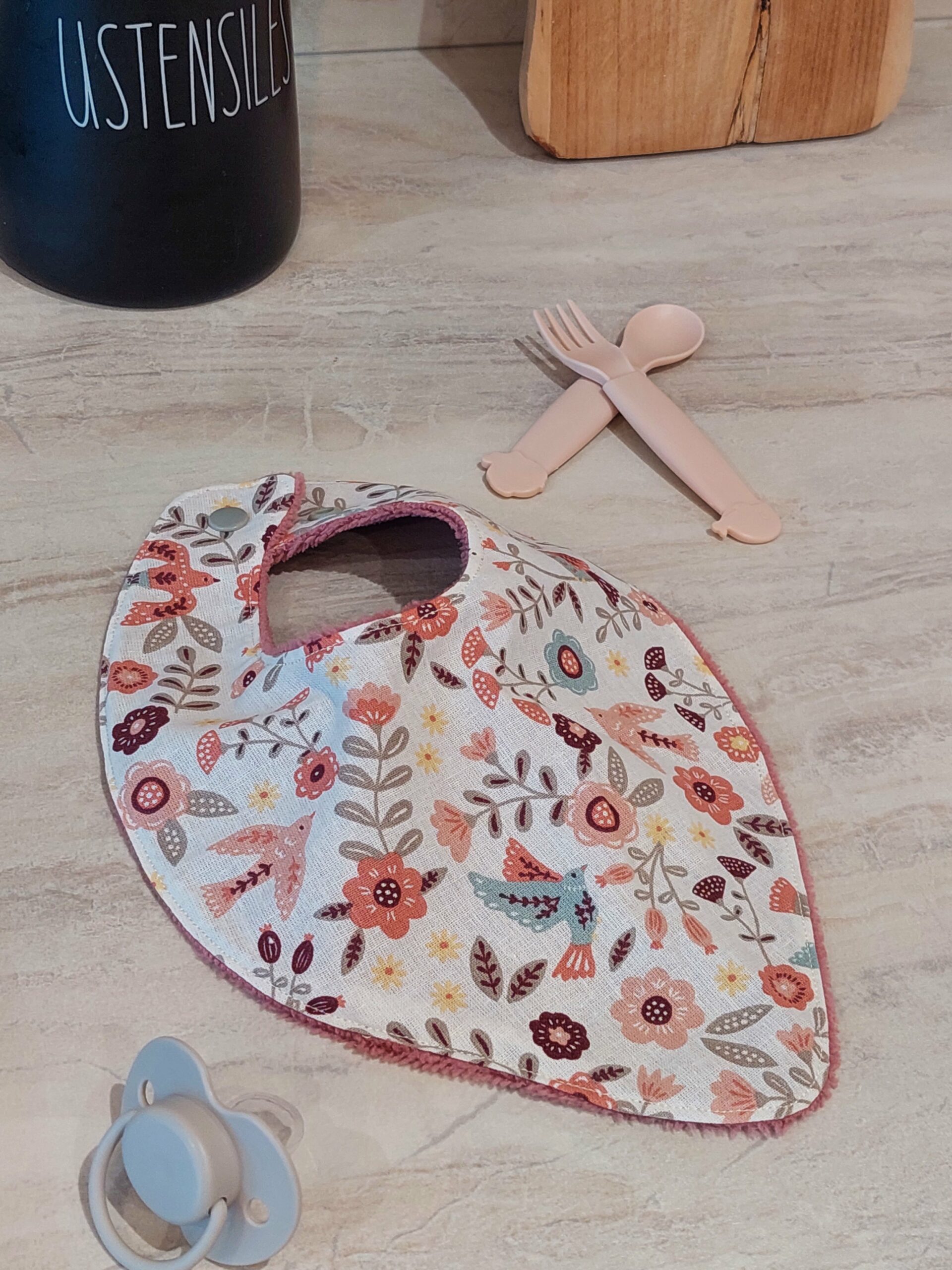 Bavoir bébé en coton & éponge bambou – Image 3