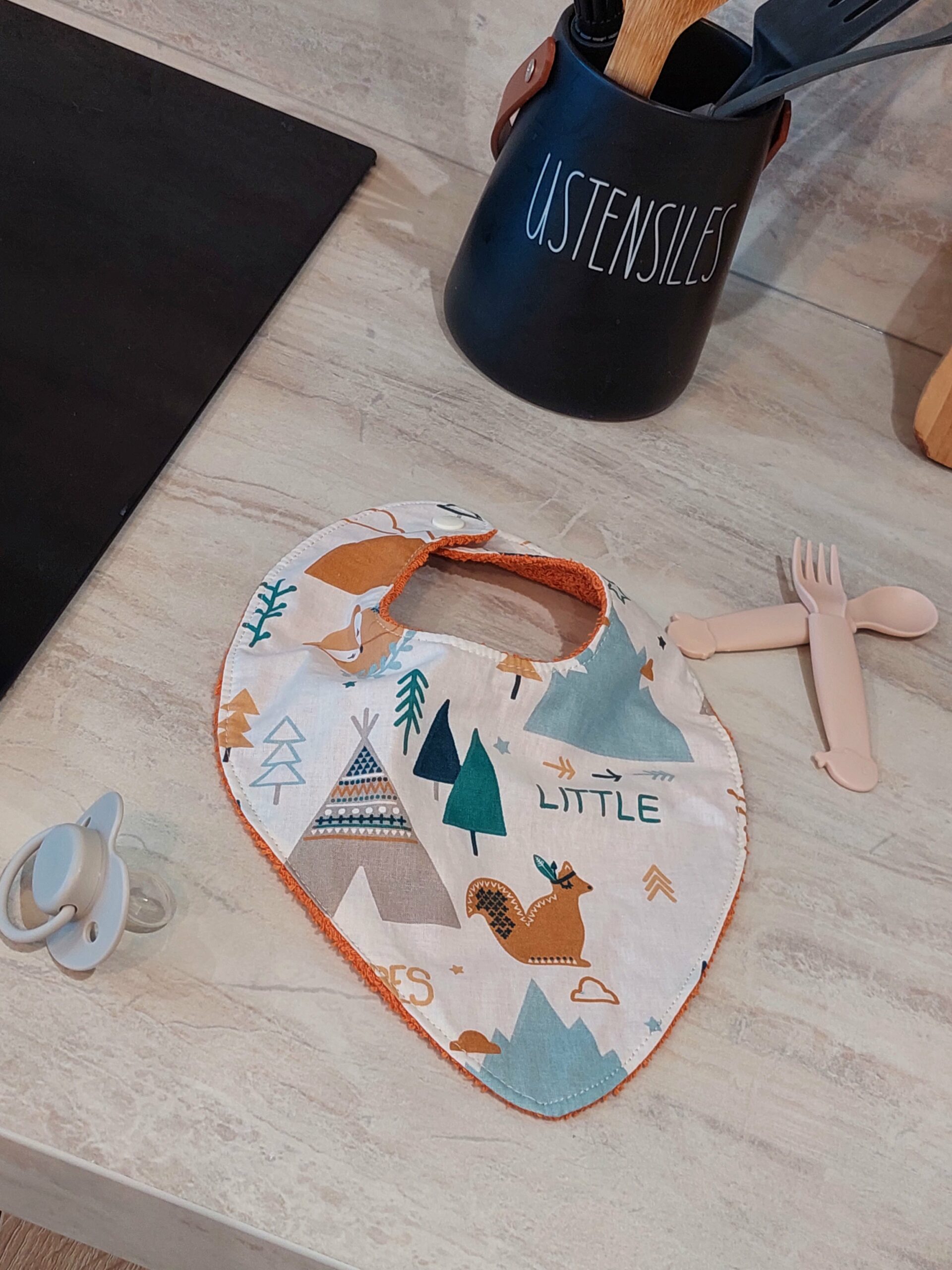 Bavoir bébé en coton & éponge bambou – Image 2