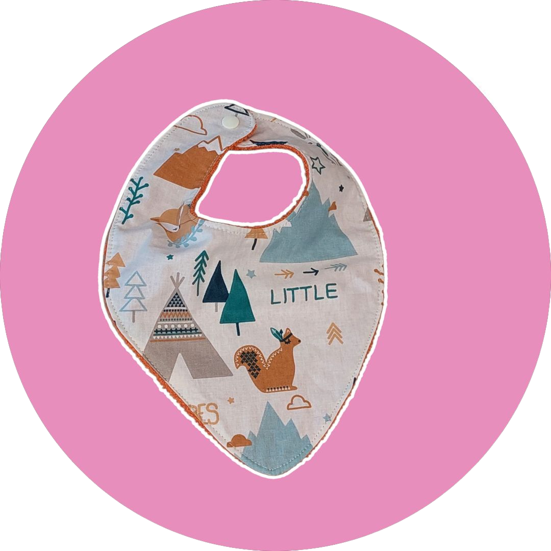 Bavoir bébé en coton & éponge bambou