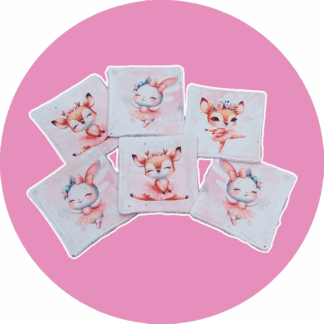 Débarbouillettes / Lingettes lavables bébé premium - lot de 6 - danseuses biches / lapins - Expédition sous 24H