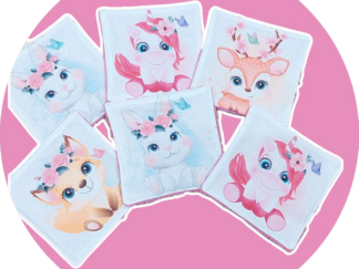 Débarbouillettes / Lingettes lavables bébé premium - lot de 6 - animaux fleurs - Expédition sous 24H