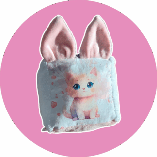 Cube d'éveil _ chaton rose, mauve et blanc - Expédition sous24H