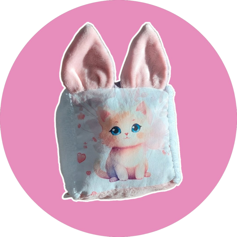 Cube d'éveil _ chaton rose, mauve et blanc - Expédition sous24H