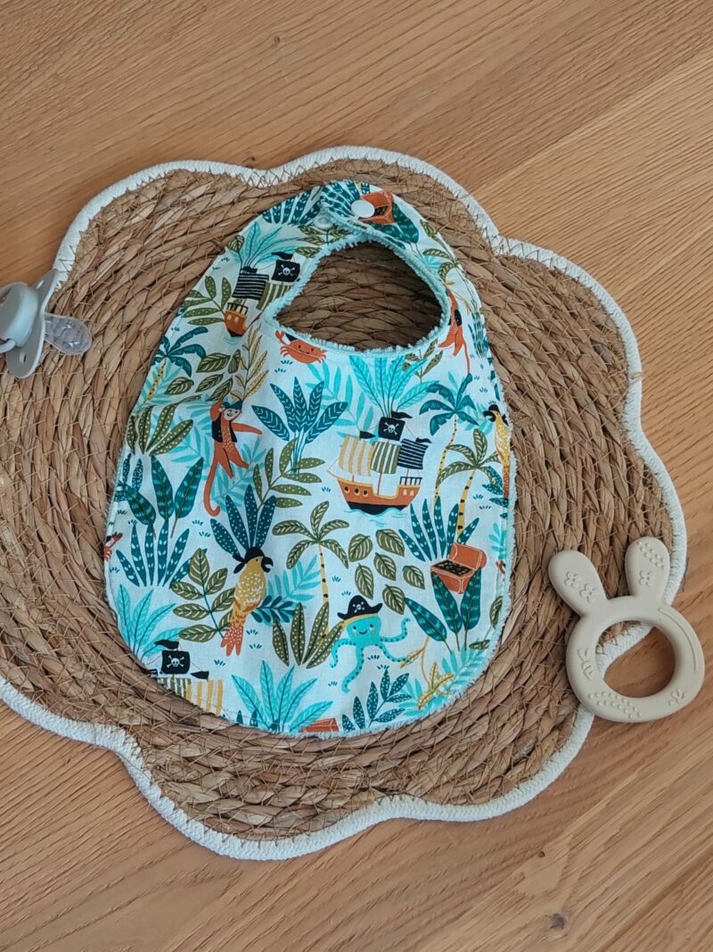 Bavoir bébé en coton & éponge bambou