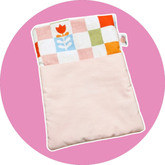 Protège livres de poche et liseuse damier rose et blanc - personnalisable - expédition sous 24h