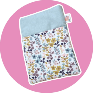 Protège livres de poche et liseuse - bleu ciel et fleuri- personnalisable - expédition sous 24h