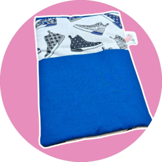 Protège livres de poche et liseuse - bleu et chaussures- personnalisable - expédition sous 24h